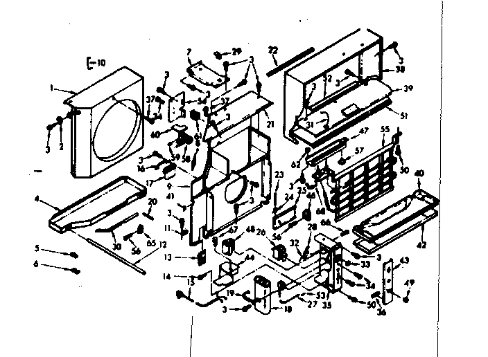 Kenmore 10669930 air flow parts diagram
