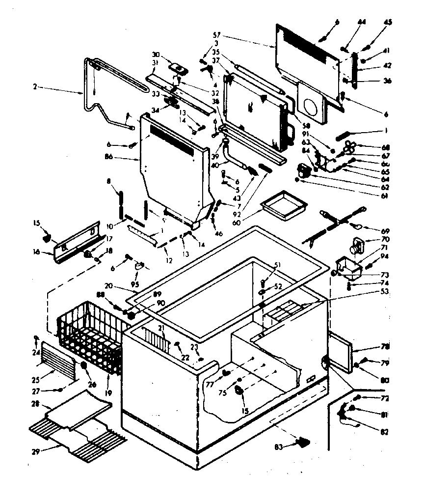 Kenmore 198618660 cabinet parts diagram