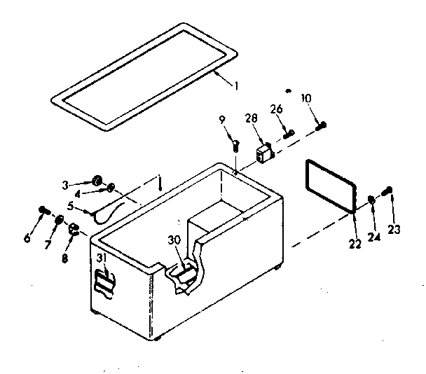 Kenmore 198619200 cabinet parts diagram