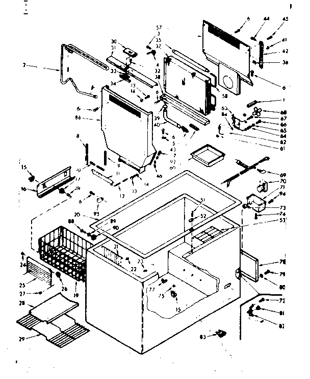 Kenmore 198619660 cabinet parts diagram