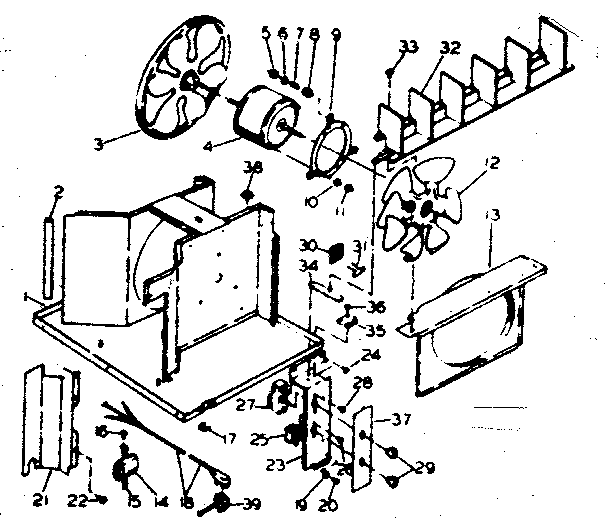 Kenmore 25369091 electrical system & air handling parts diagram