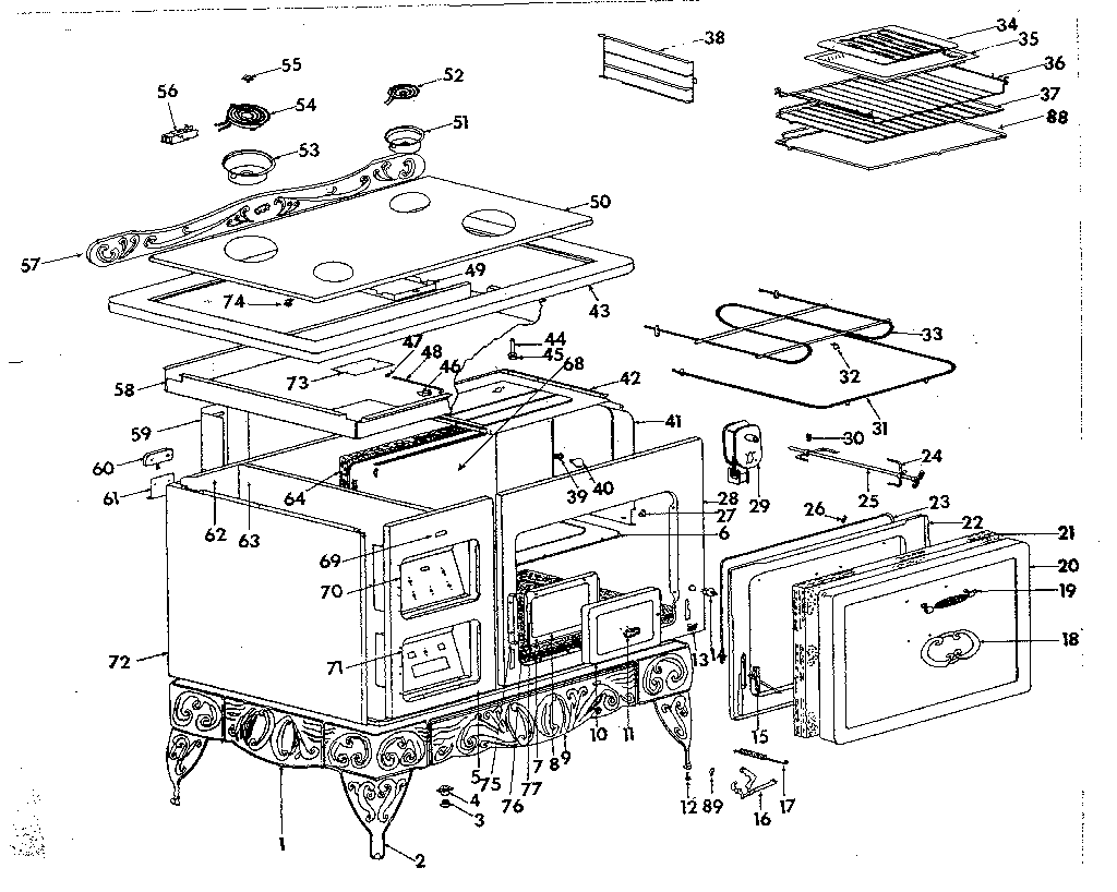 Kenmore 1436606801 body section diagram