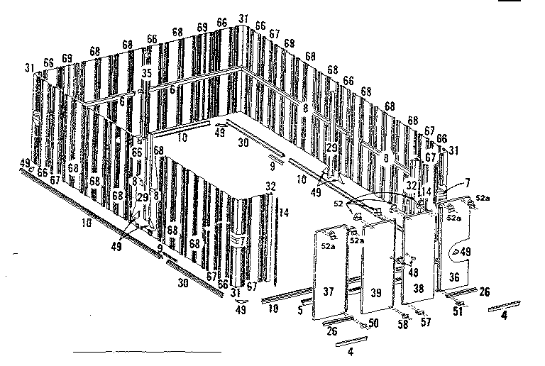 Sears 69660025 base and sidewall assembly diagram