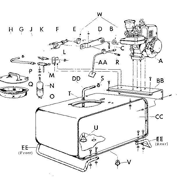 Craftsman 98564530 common repair parts for power sprayers diagram