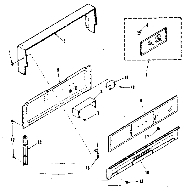 Kenmore 9117218610 backguard section diagram