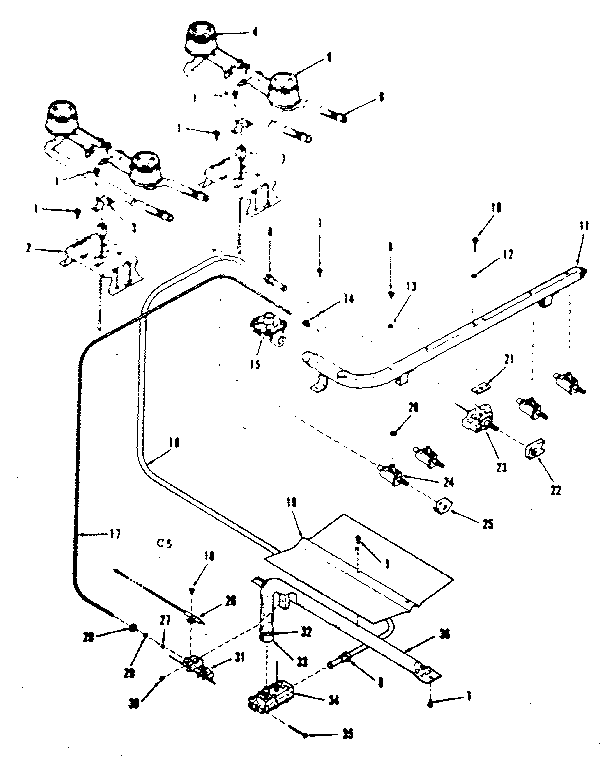 Kenmore 9117218610 burner section diagram