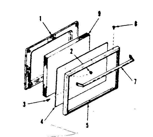 Kenmore 9117218610 oven door section diagram