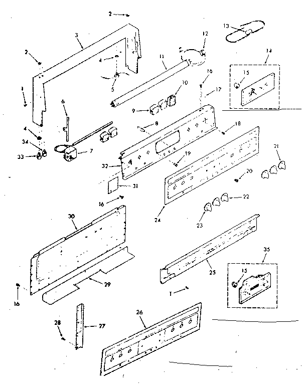 Kenmore 9119368110 backguard section diagram