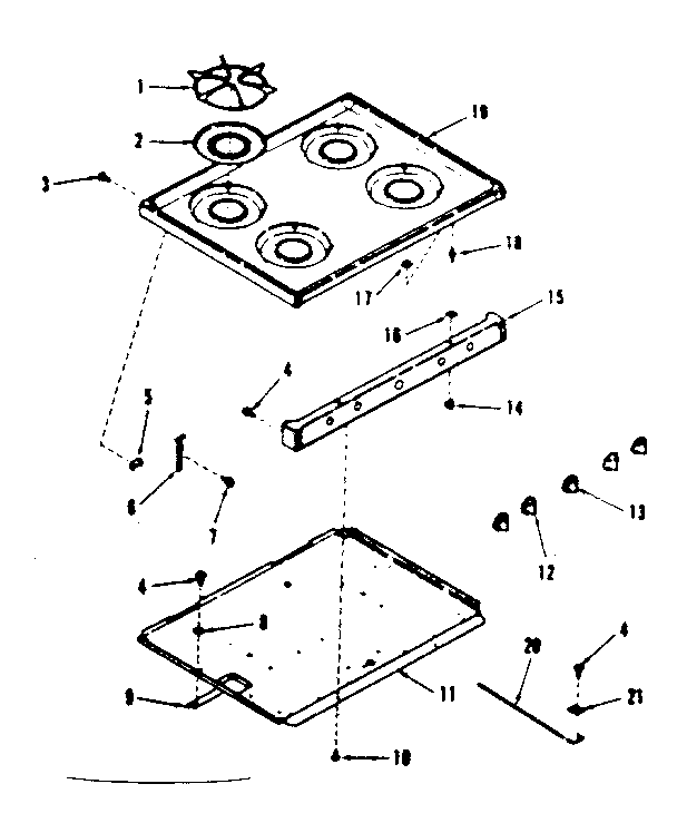 Kenmore 2787808511 main top section diagram