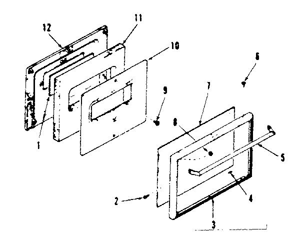 Kenmore 2787808511 oven door section diagram