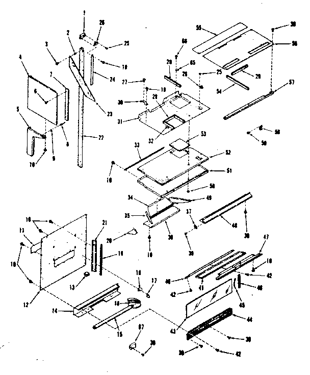 Kenmore 2787808511 upper oven pedestal section diagram