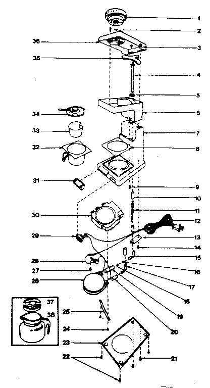 Proctor Silex A435AL replacement parts diagram