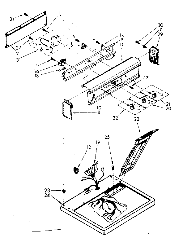 Kenmore 11086575600 top and console parts diagram