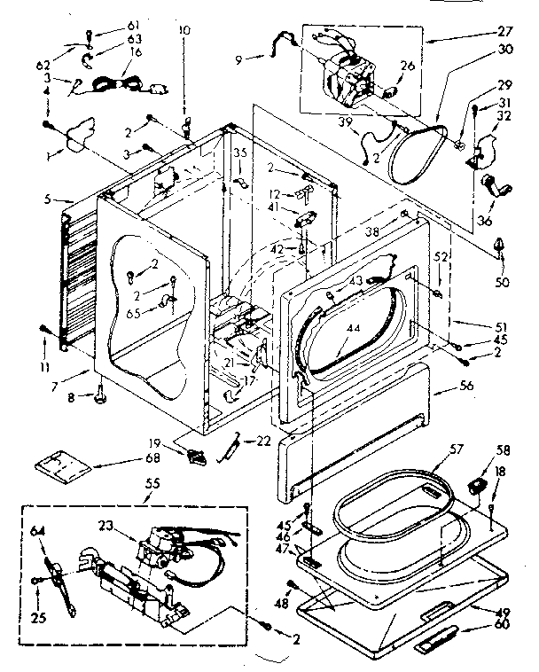 Kenmore 11087575700 cabinet parts diagram