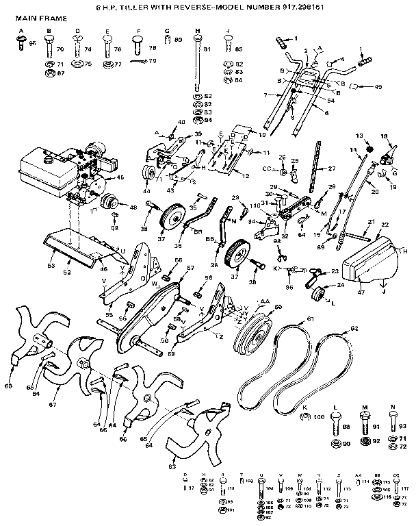 Craftsman 917298161 main frame diagram