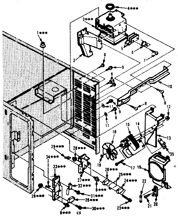 Kenmore 5658778611 switches and microwave parts diagram