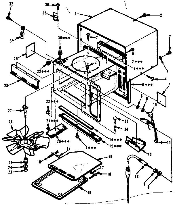Kenmore 5658788611 cabinet parts diagram