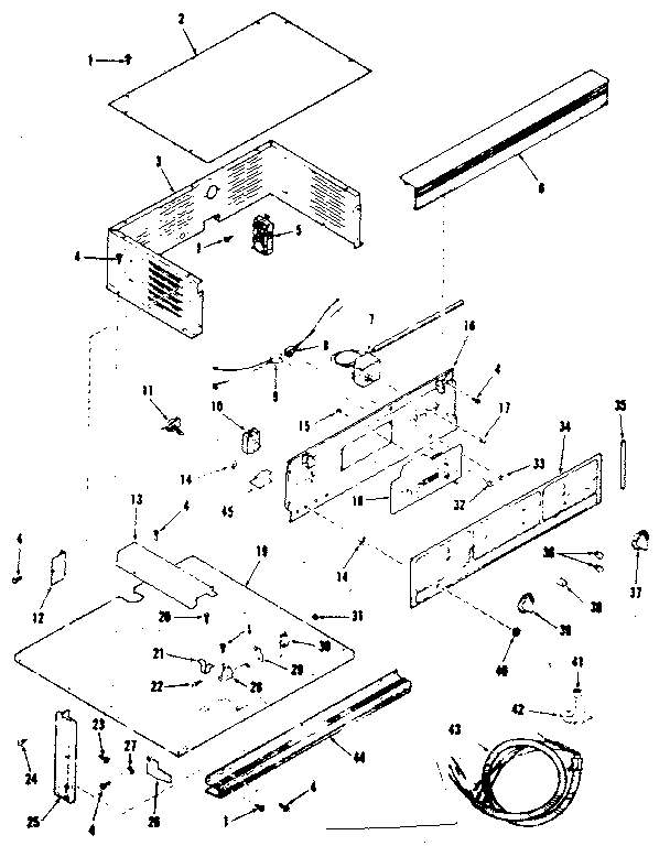 Kenmore 2784258492 control panel section diagram