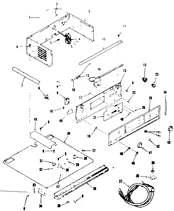 Kenmore 2784418492 control panel section diagram
