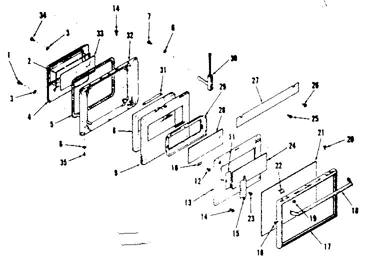 Kenmore 2784418492 oven door section diagram