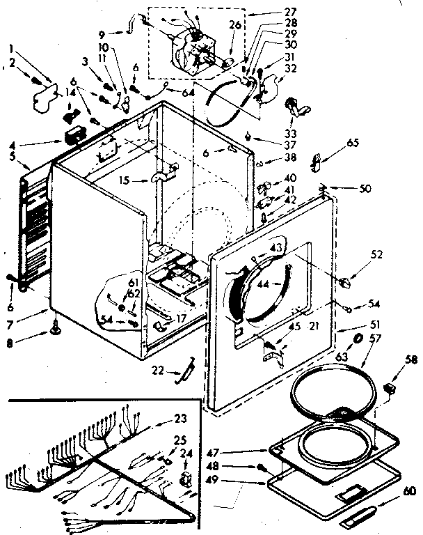 Kenmore 11076972410 cabinet parts diagram