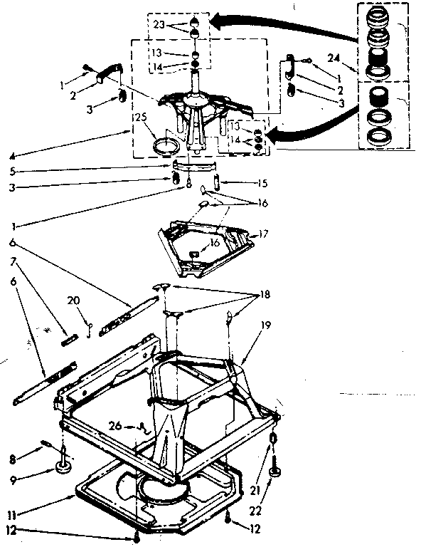 Kenmore 11081320130 machine base parts diagram