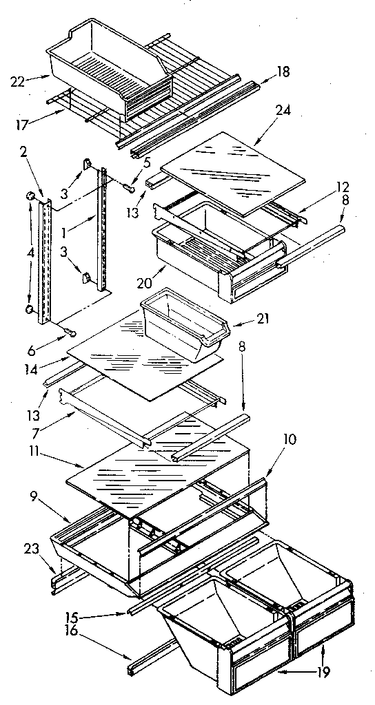 Kenmore 1068798680 shelf diagram