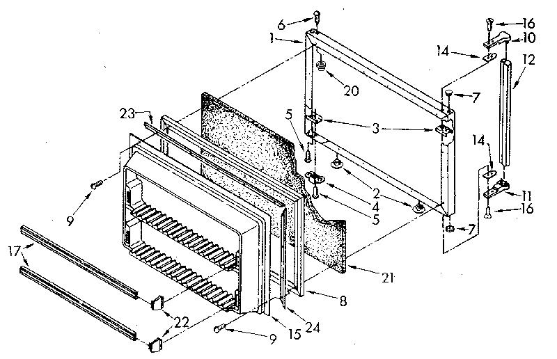 Kenmore 1068798680 freezer door diagram