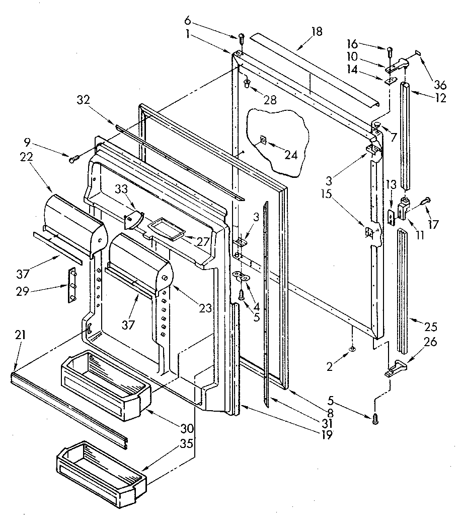 Kenmore 1068798680 refrigerator door diagram
