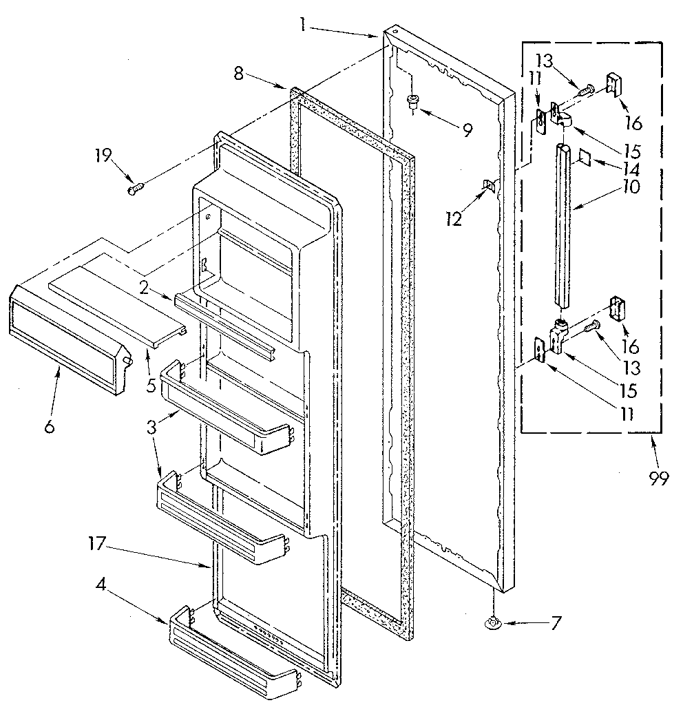 Kenmore 1068590210 refrigerator door diagram