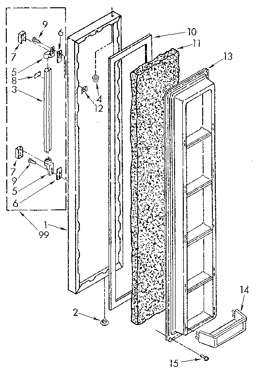 Kenmore 1068590210 freezer door diagram