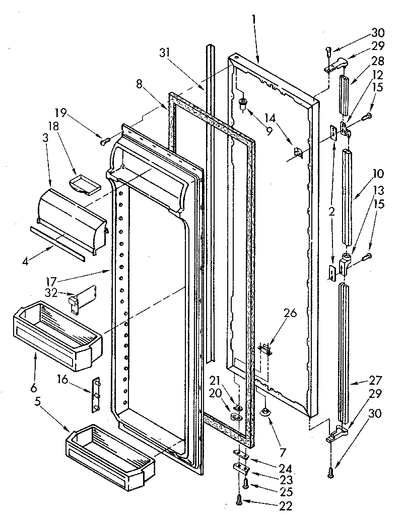 Kenmore 1068594680 refrigerator door diagram