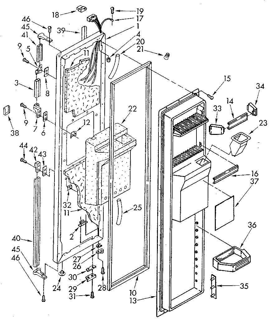 Kenmore 1068594680 freezer door diagram