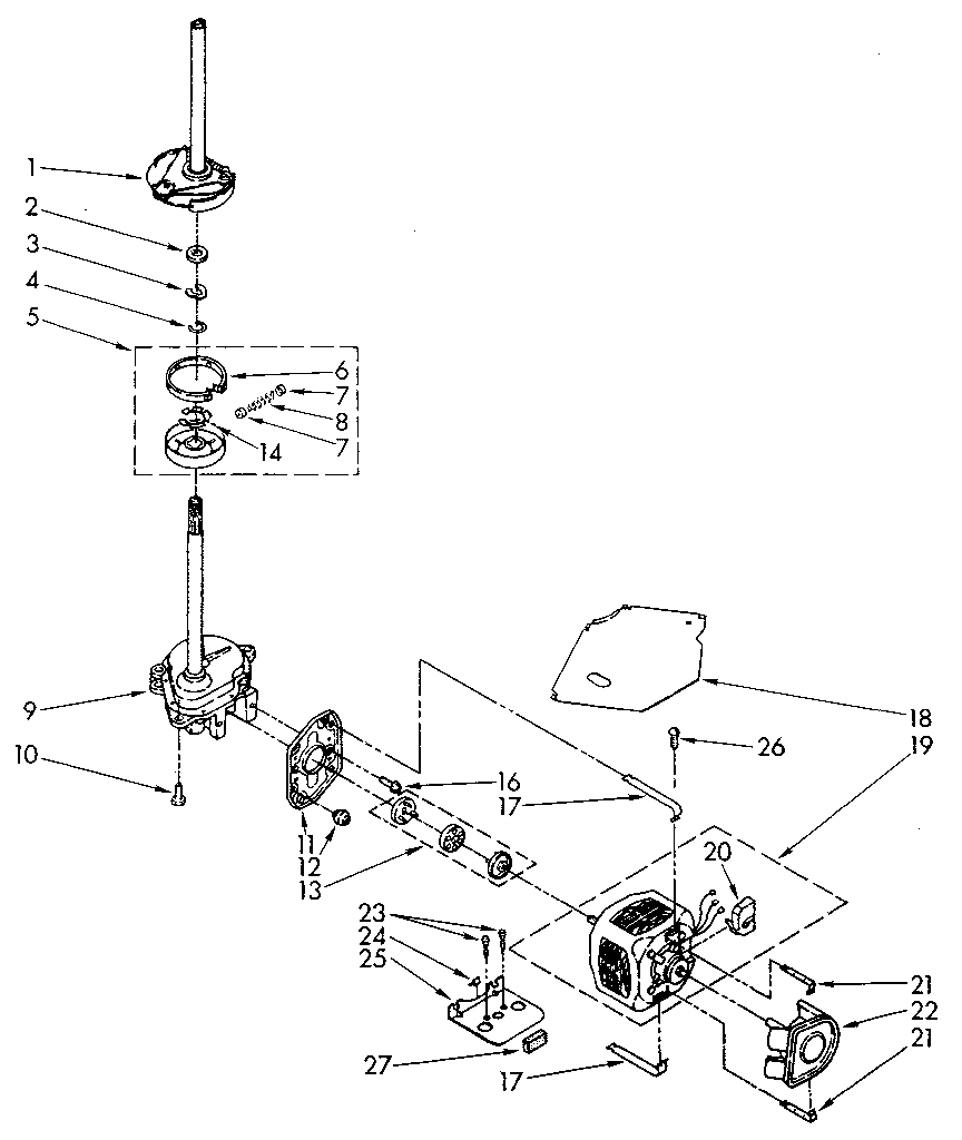 Kenmore 11082984100 gearcase and motor diagram