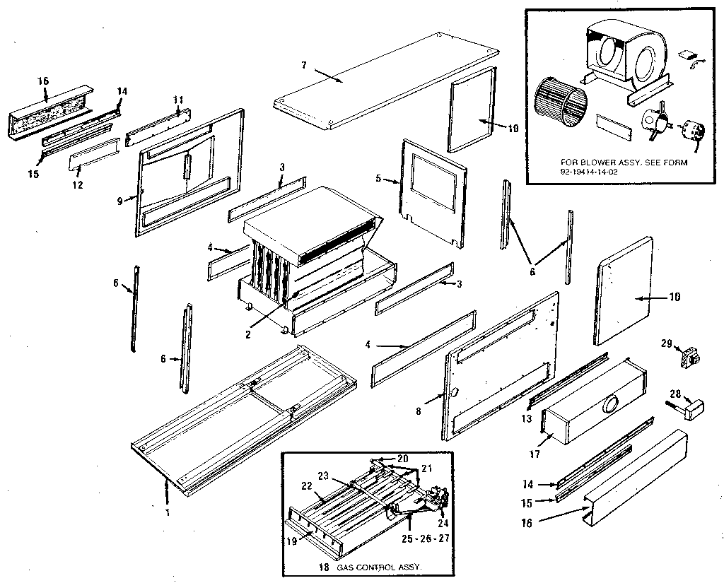 Rheem RGUZ functional replacement parts diagram