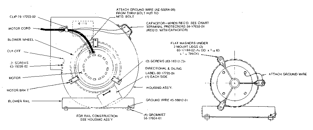 Rheem RGUZ blower assembly diagram