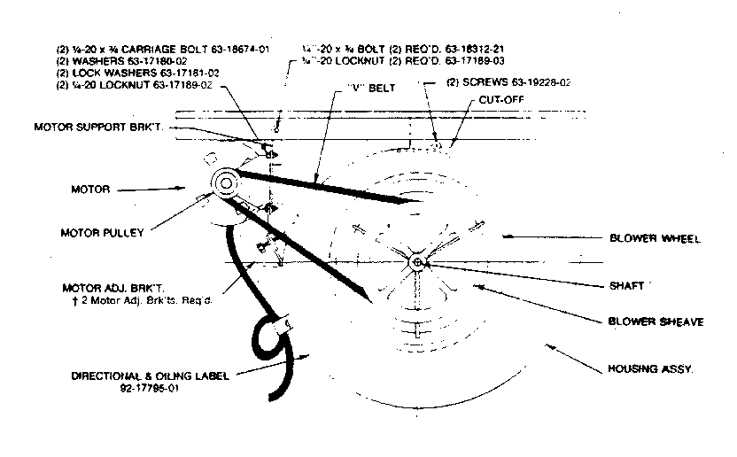 Rheem ROAZ blower assembly diagram