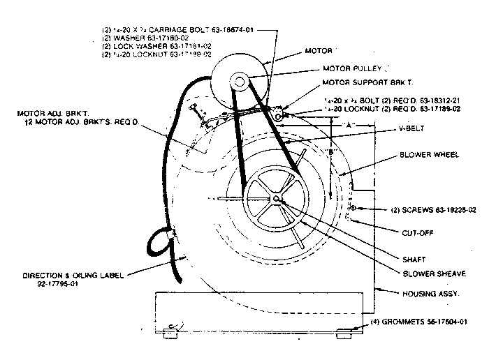 Rheem ROGZ blower assembly diagram