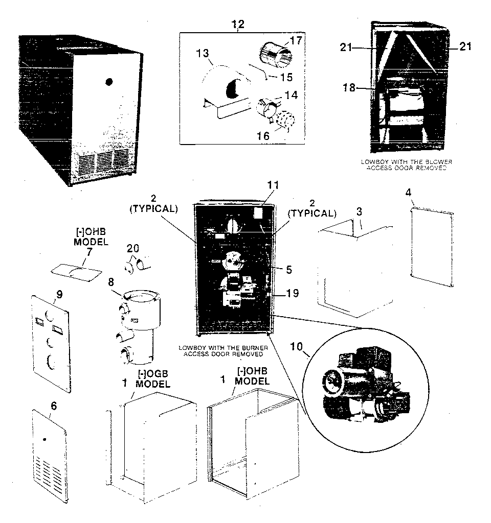 Rheem OGB replacement parts diagram