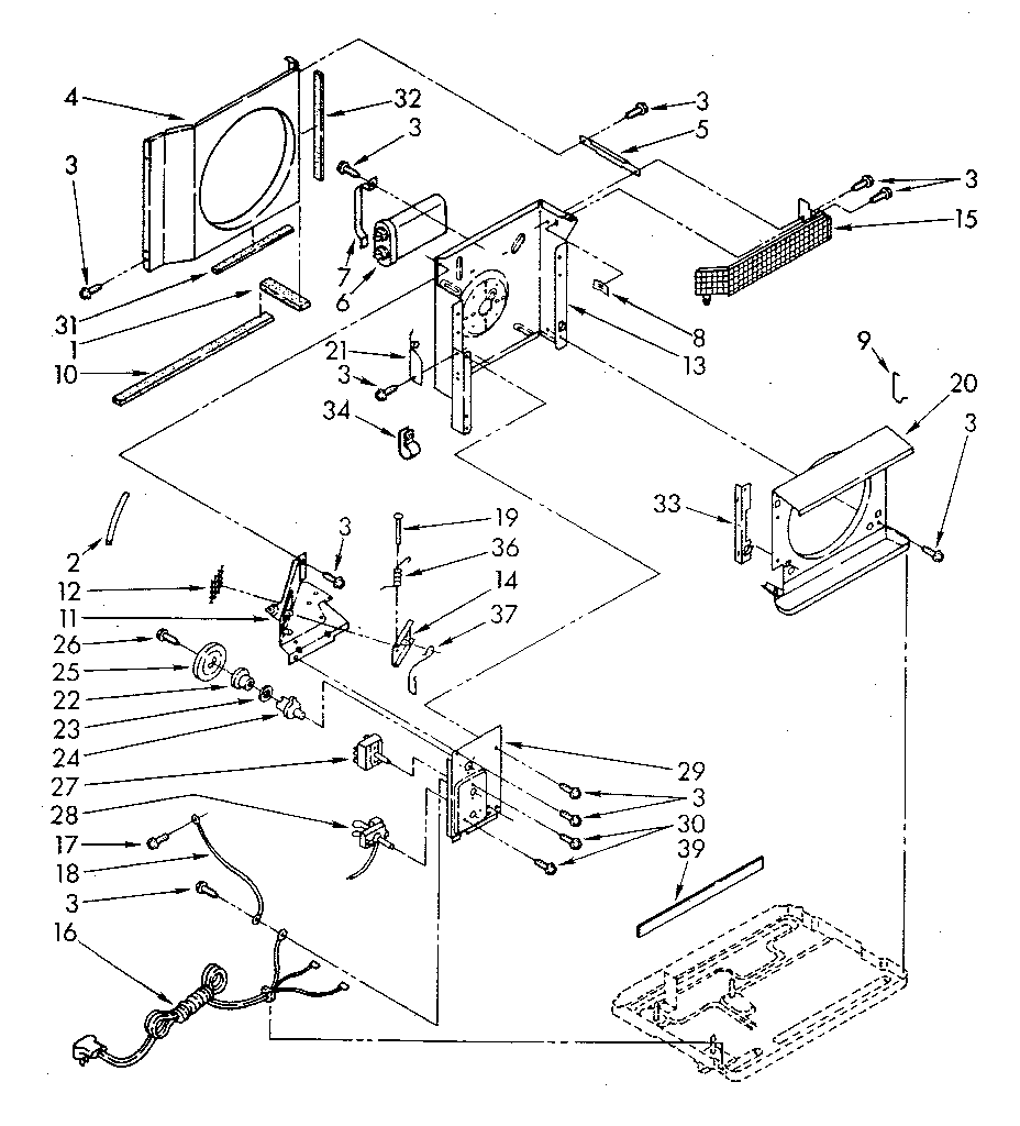 Kenmore 1068760692 air flow and control diagram