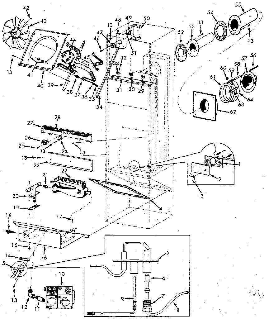 Kenmore 867721581 functional replacement parts diagram