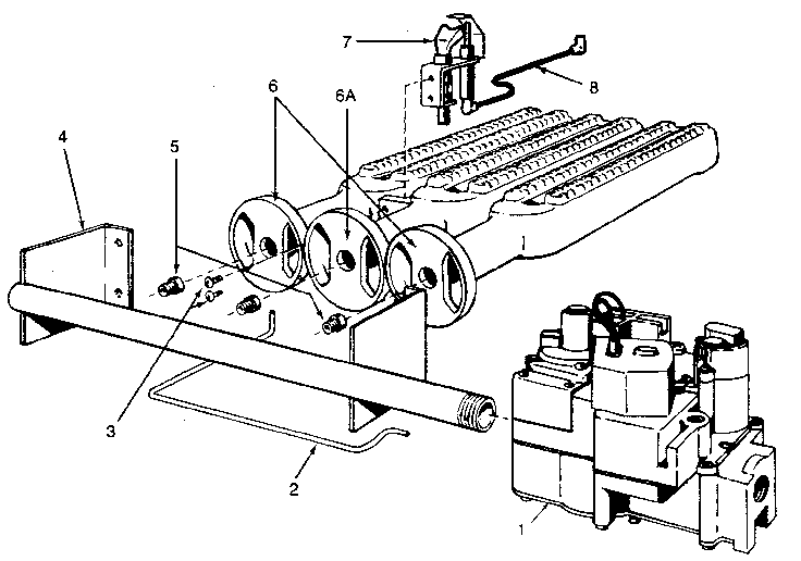 Kenmore 229965291 gas burners and manifold diagram