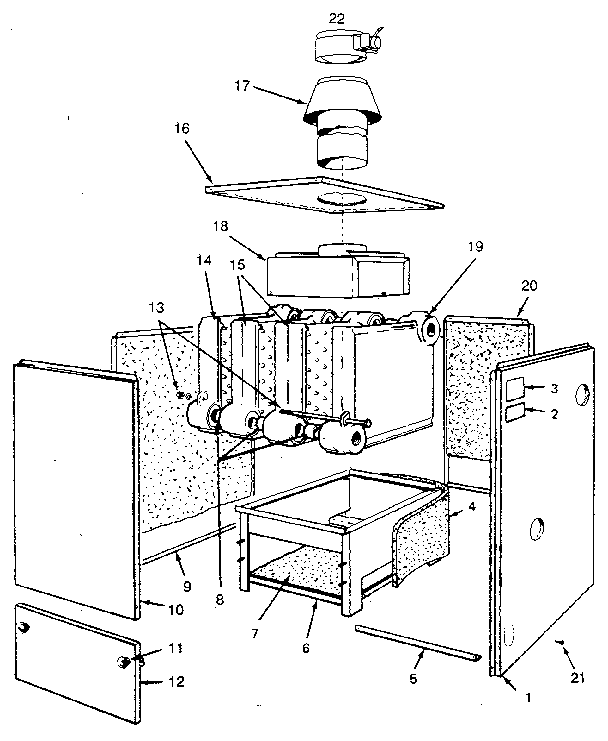 Kenmore 229965291 jacket - sections & base diagram