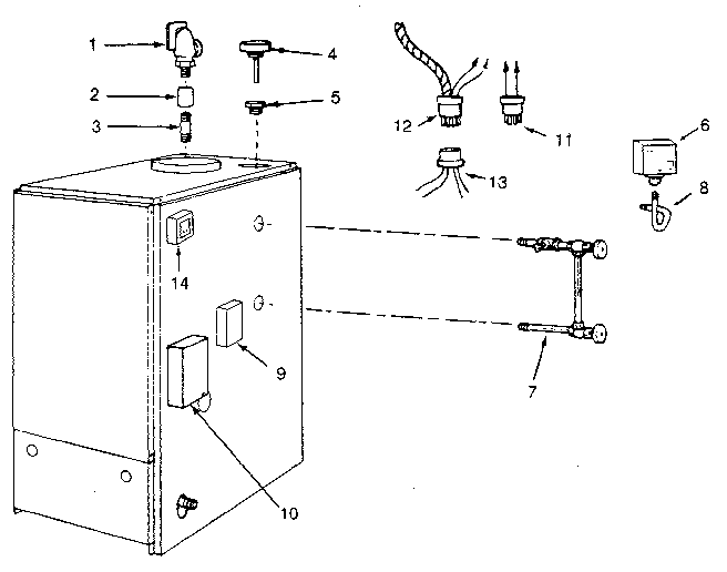 Kenmore 229965291 pressure and glass gauge assembly diagram