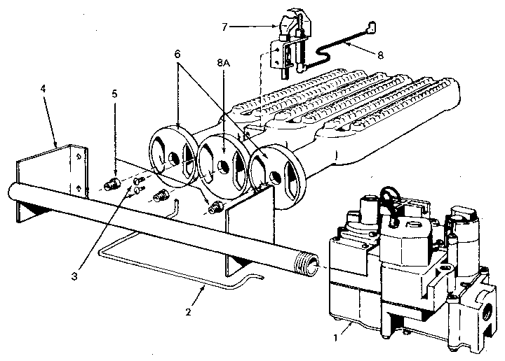 Kenmore 229964251 gas burners and manifold diagram