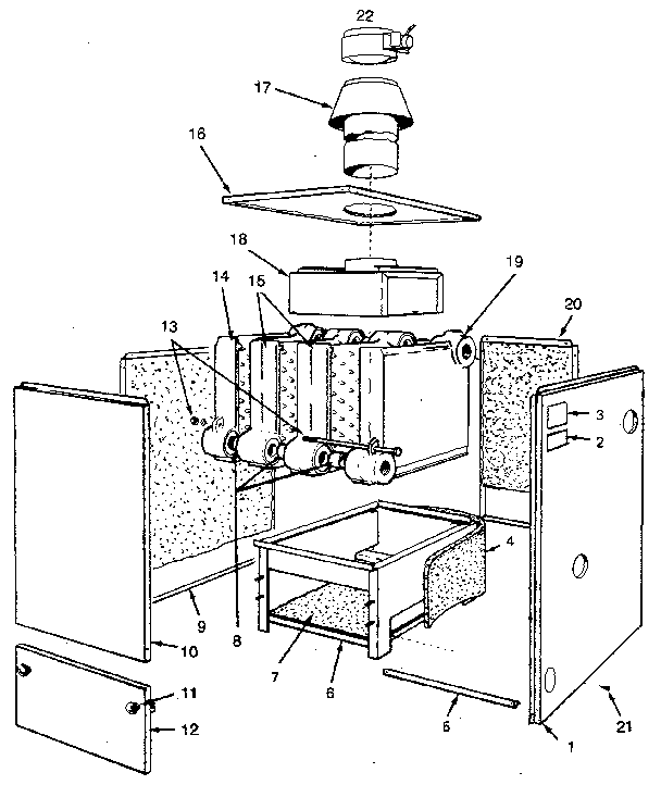 Kenmore 229964251 jacket - sections & base diagram