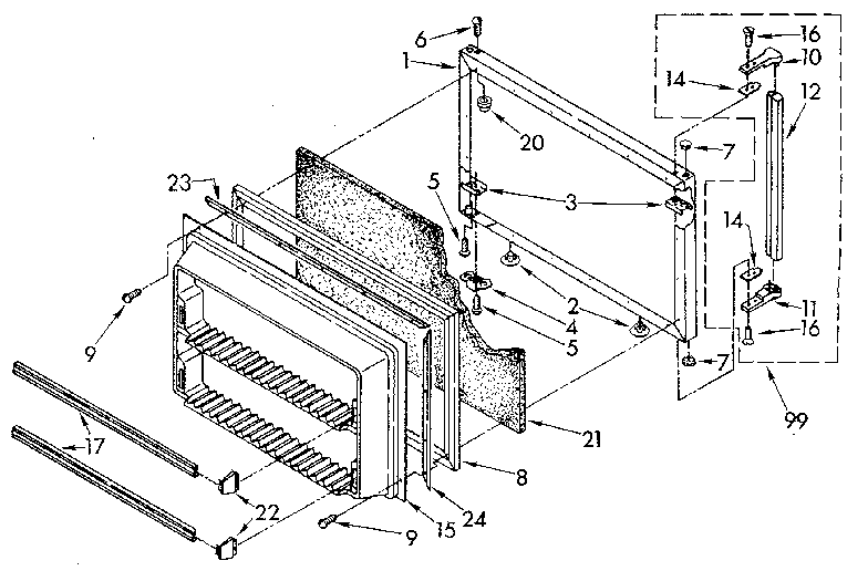 Kenmore 1069710512 freezer door diagram