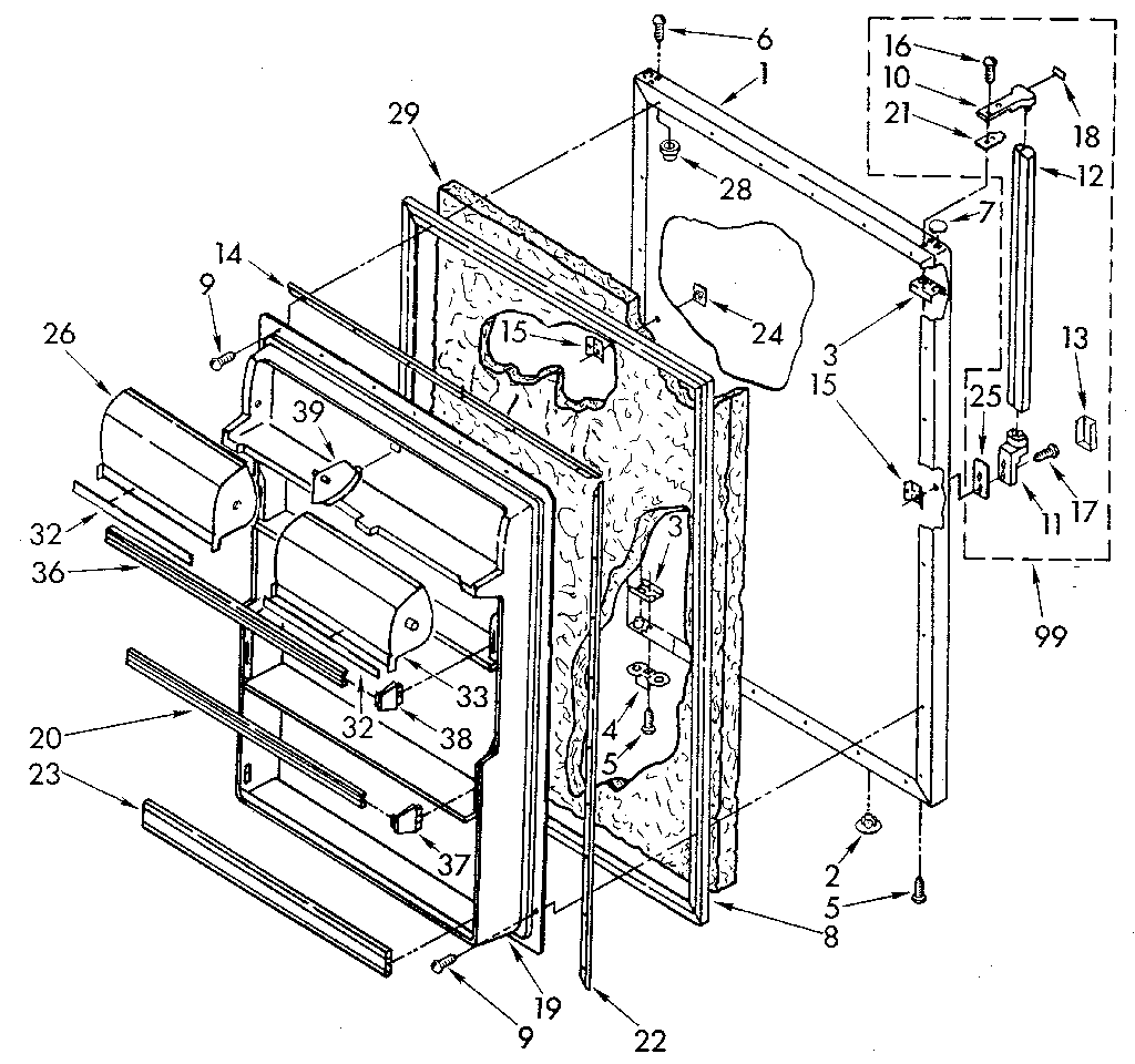 Kenmore 1069710512 refrigerator door diagram