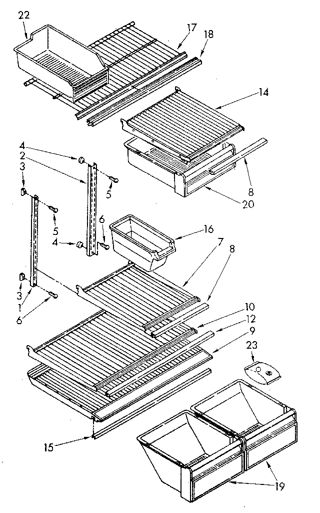 Kenmore 1069710513 shelf diagram