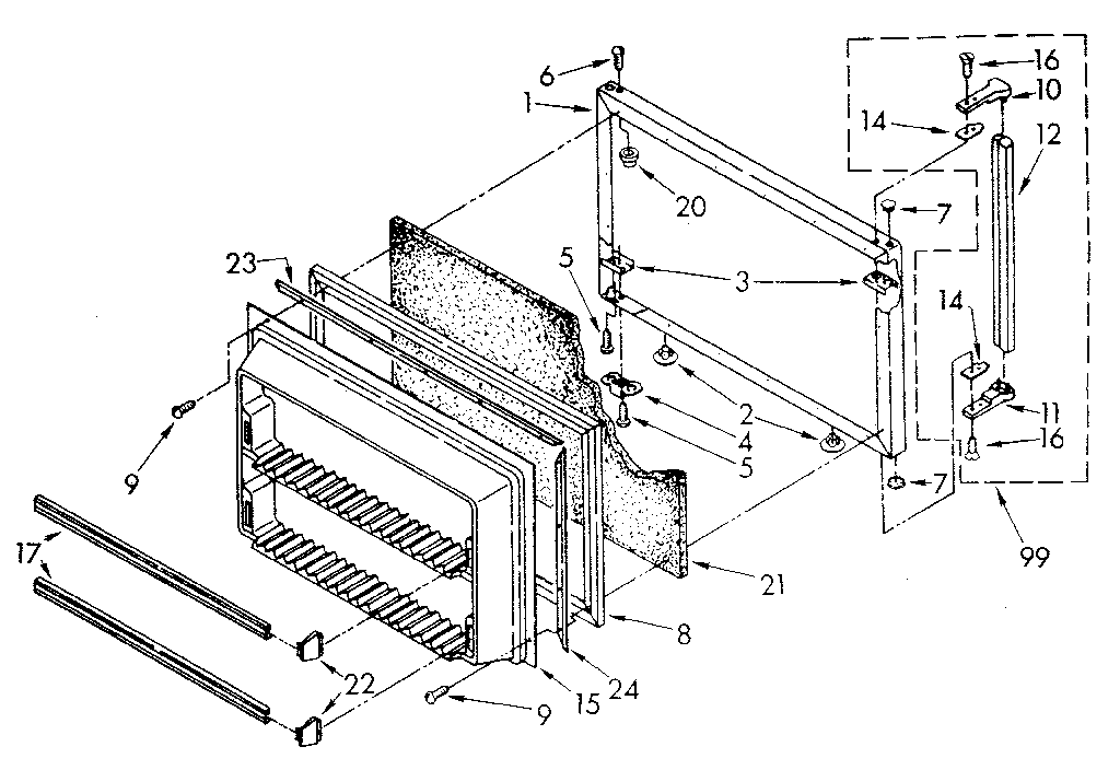 Kenmore 1069710513 freezer door diagram